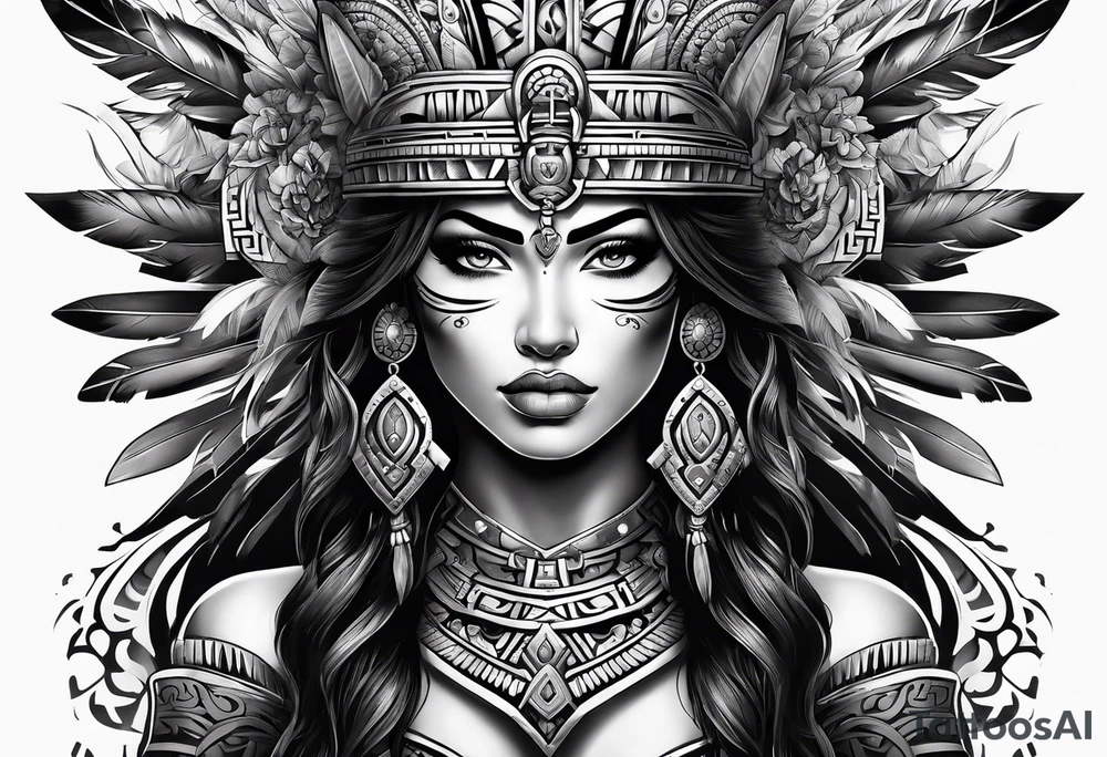 Warrior Aztec princess, tattoo idea