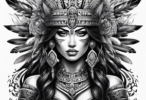 Warrior Aztec princess, tattoo idea
