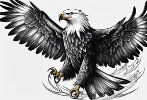 Eagle swooping with sword tattoo idea