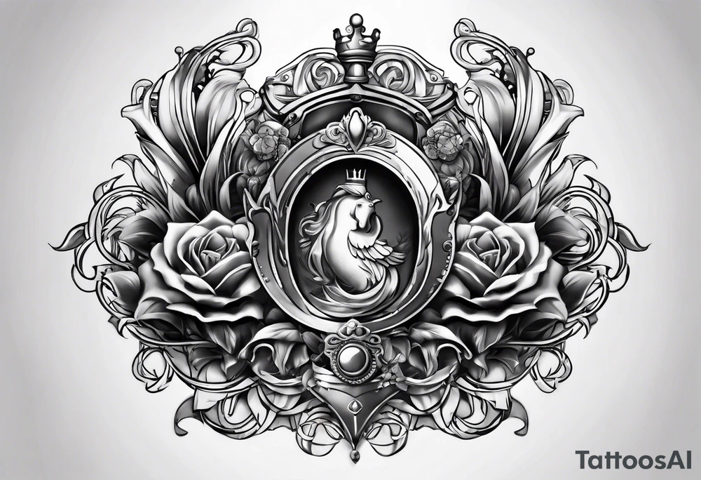 Pawn and queen chest piece tattoo idea