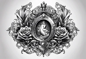 Pawn and queen chest piece tattoo idea