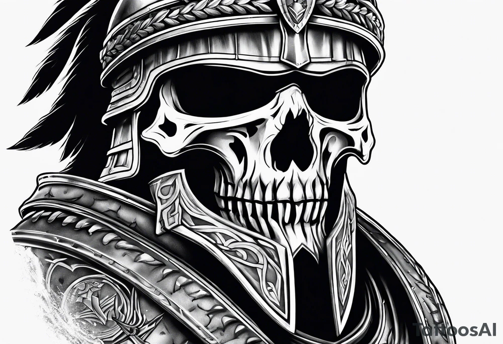 spartan soldier skull tattoo idea