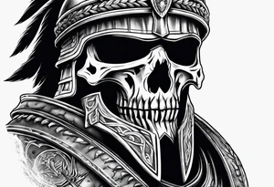 spartan soldier skull tattoo idea