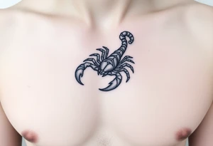 Geometric scorpion simple tattoo idea