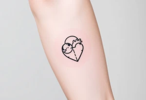 Heart and moon combination tattoo idea
