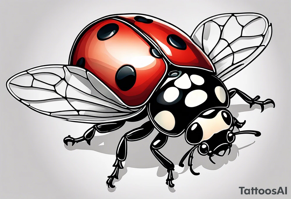 Flying ladybug tattoo idea
