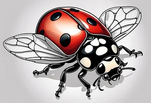 Flying ladybug tattoo idea