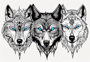 wolf with blue eyes tattoo idea