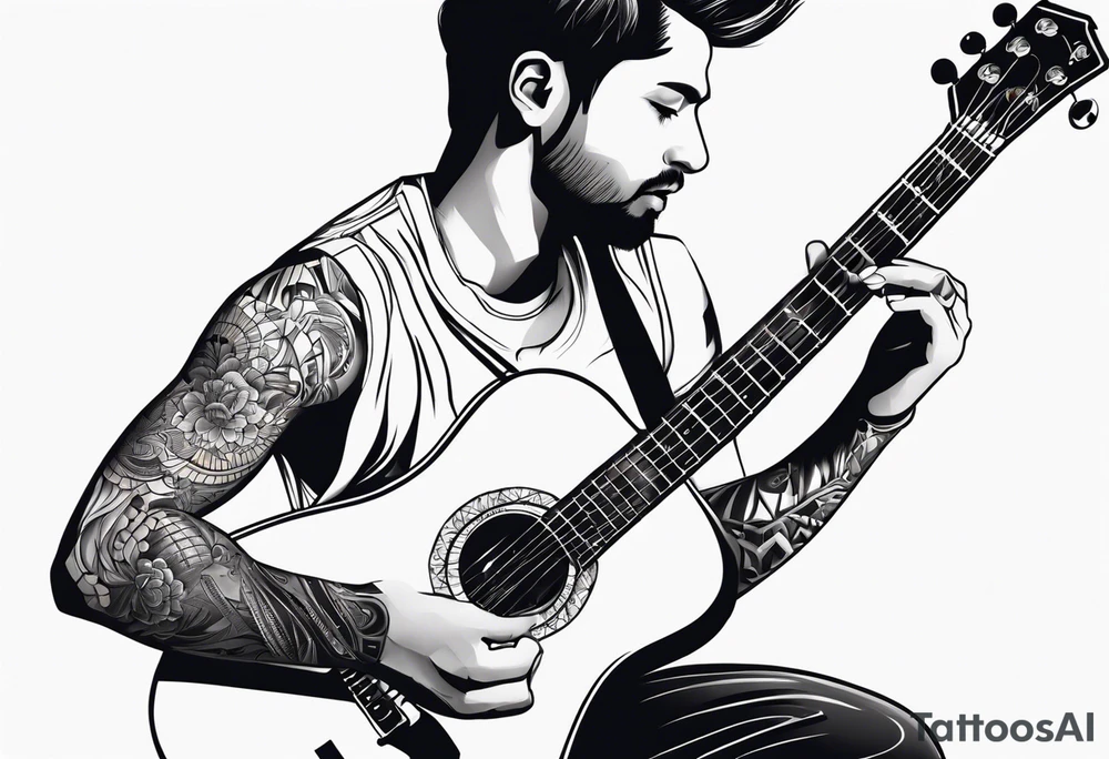 Cricket, Guitar, Running tattoo idea