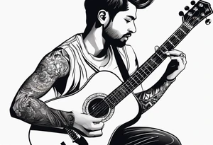 Cricket, Guitar, Running tattoo idea