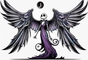 Nightmare before Christmas  statue with wings tattoo idea