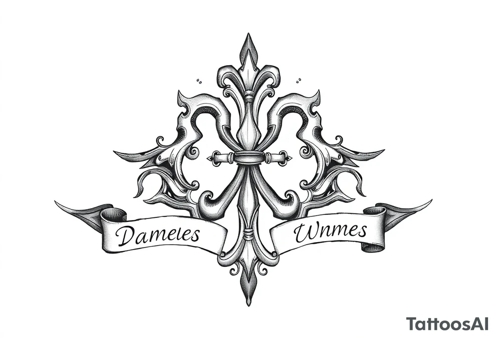 Irish family symbol with daughters names tattoo idea
