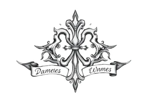 Irish family symbol with daughters names tattoo idea