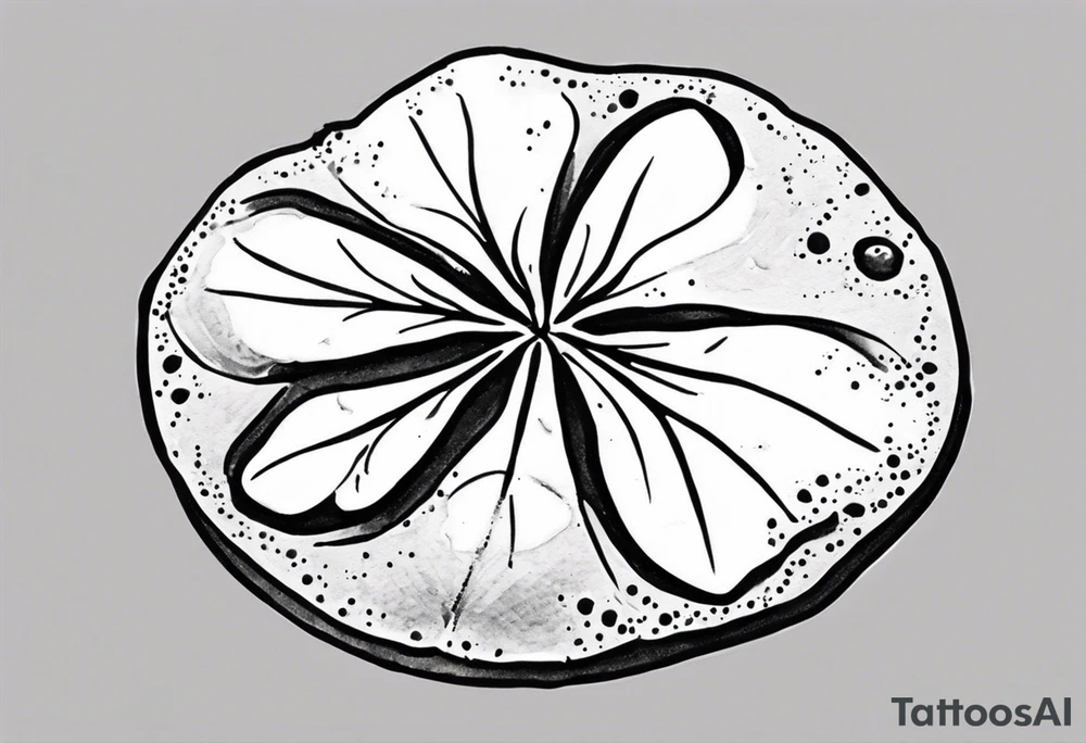 sand dollar 
watercolor
light gray

draw sand around it like it's washed up on the beach.
the tattoo will go on the underside of my wrist. tattoo idea