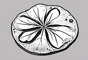 sand dollar 
watercolor
light gray

draw sand around it like it's washed up on the beach.
the tattoo will go on the underside of my wrist. tattoo idea