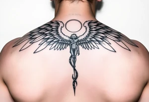 Dark fallen angel tattoo idea