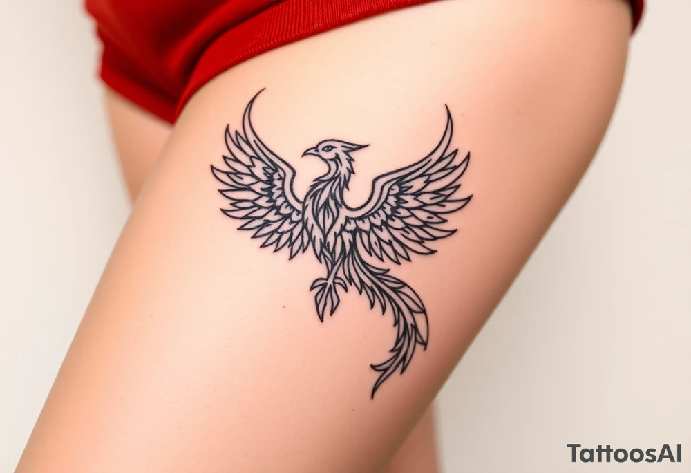 geometric phoenix tattoo idea