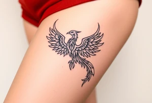 geometric phoenix tattoo idea