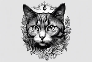 black cat on the hill tattoo idea
