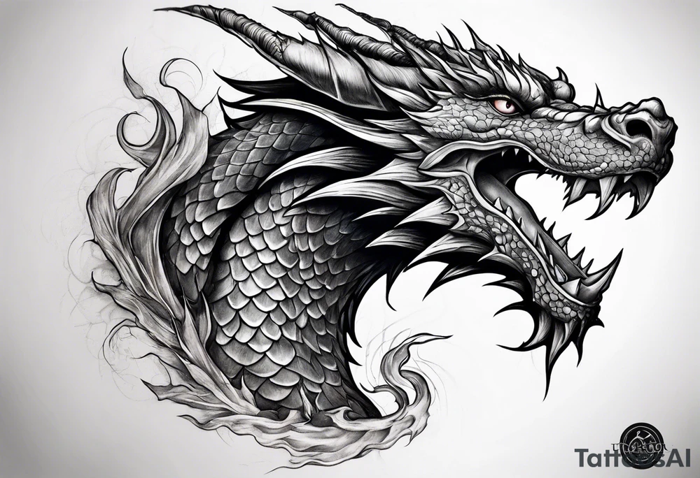 Dragon, tear skin and get out tattoo idea