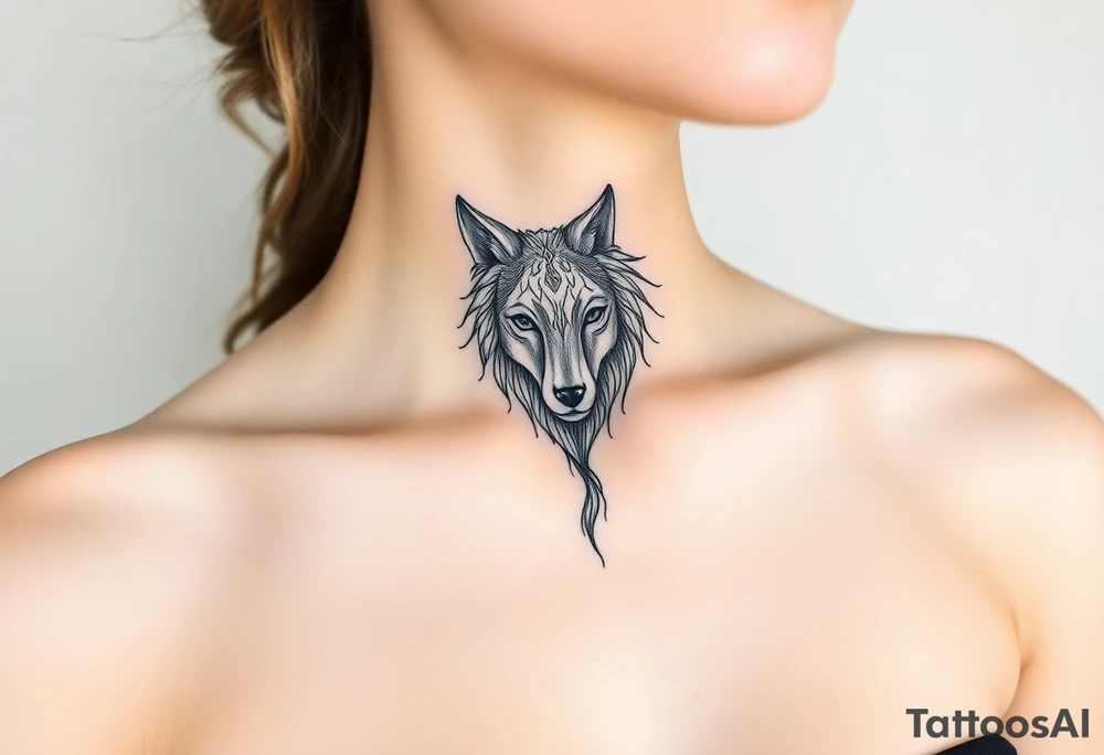 A wolf sheep mystical creature tattoo idea