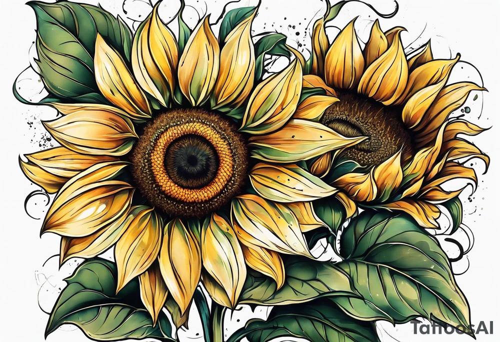 a sunflower tattoo idea