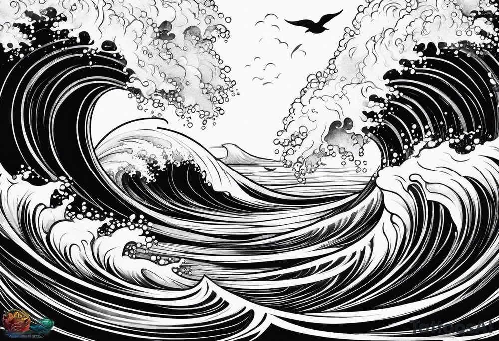 calm ocean water tattoo idea