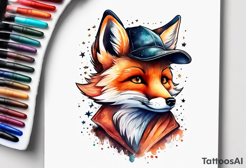 little fox look at the star tattoo idea