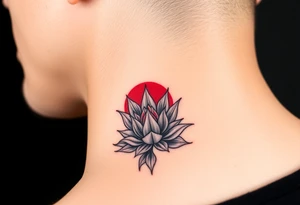 Eternity in red with lotus japanese tattoo idea