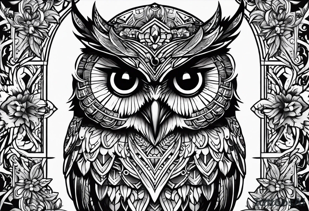 king evil owl tattoo idea