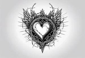 i keep a close eye on this heart of mine with barbed wire wrapped around it tattoo idea