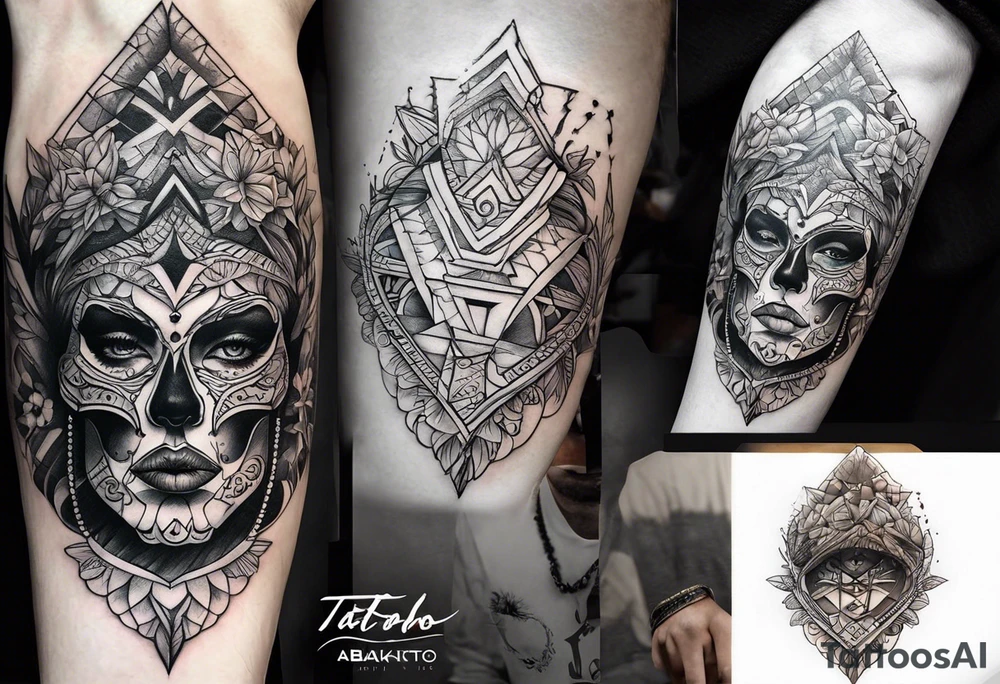 троянди в поєднанні з абстракцією tattoo idea