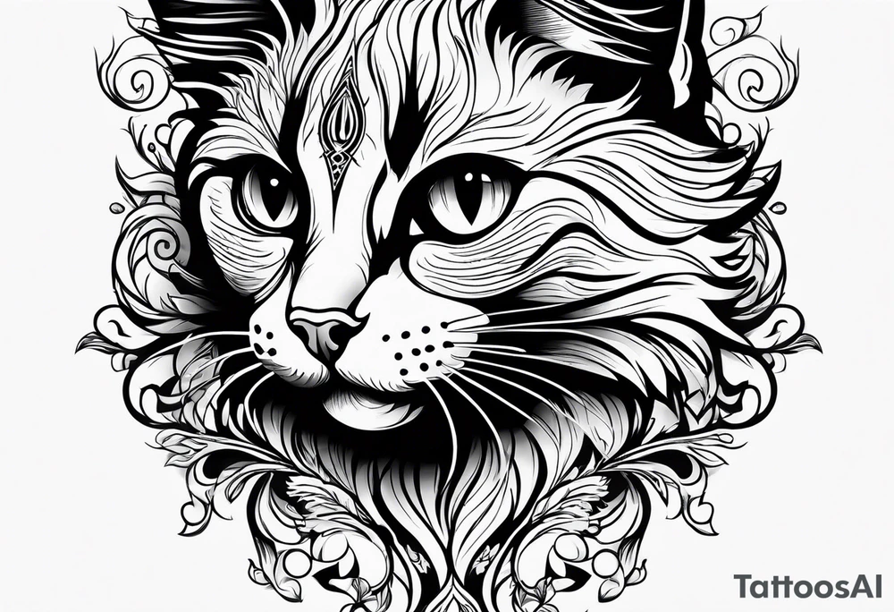 Black cat tattoo idea