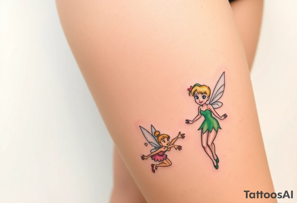 Peter pan, Wendy, Tinker Bell and Winter Tinker bell tattoo idea