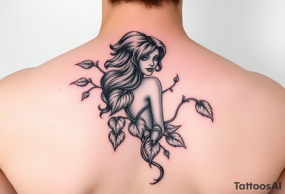 Poison Ivy from batman comic style sketch tattoo tattoo idea