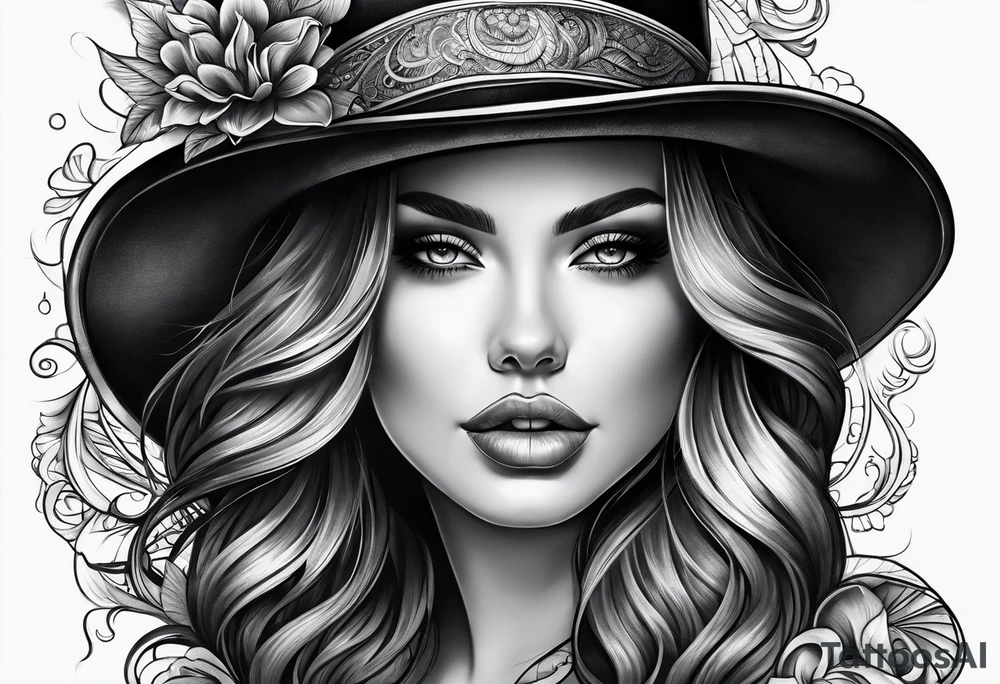 wearing a hat tattoo idea