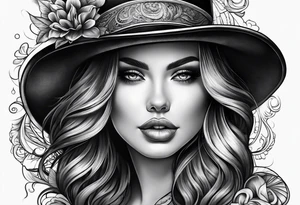 wearing a hat tattoo idea