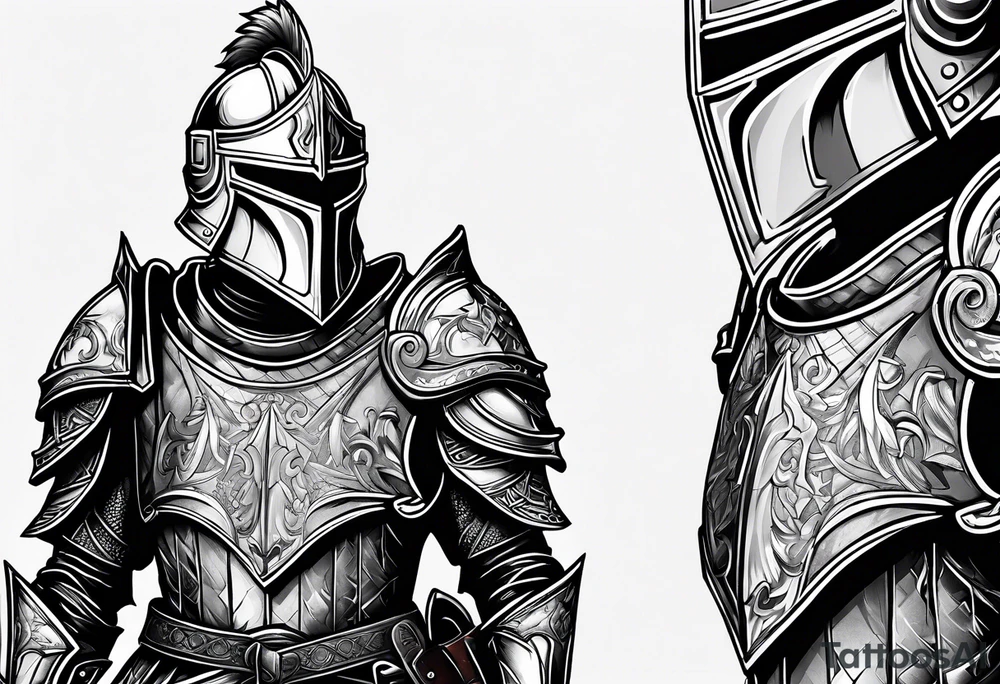 knight with heavy armor tattoo idea