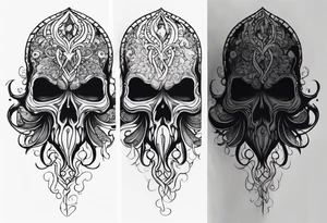 Evil navy coverup skull squid tattoo idea