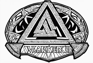 Valhalla berserker round shield axe
Valknut tattoo idea
