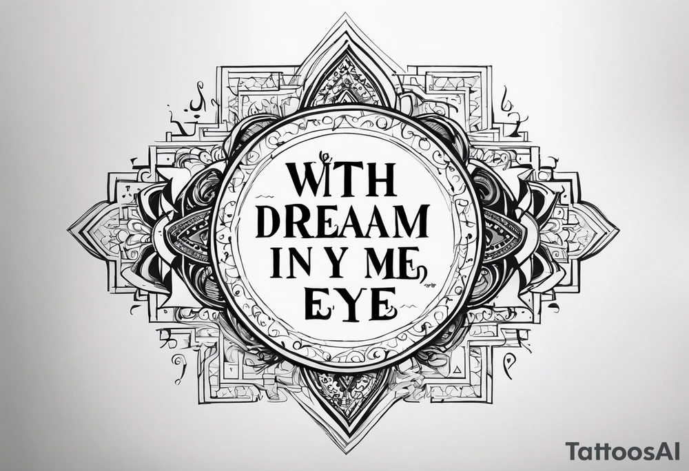 The quote “with a dream in my eye, and a prayer in my heart” tattoo idea