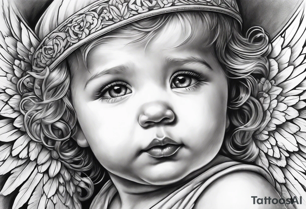 baby angel tattoo idea