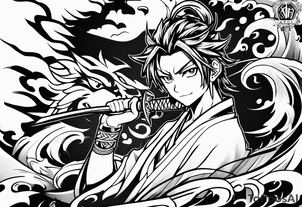 Demon slayer anime gyutaro tattoo idea