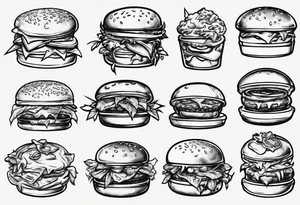 burger tattoo idea