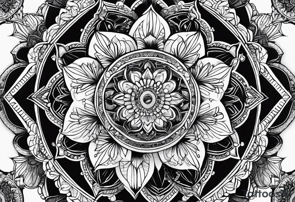 Mandala honeycomb tattoo idea