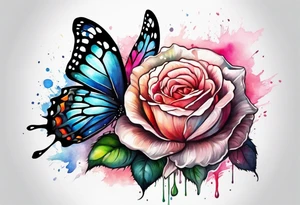 Rose and butterfly spine tattoo tattoo idea
