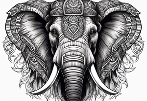 berserking strong mammoth head centerpiece tattoo idea