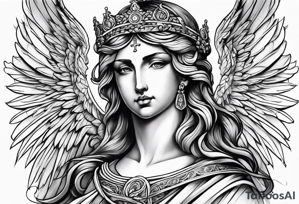 God Christian angels tattoo idea