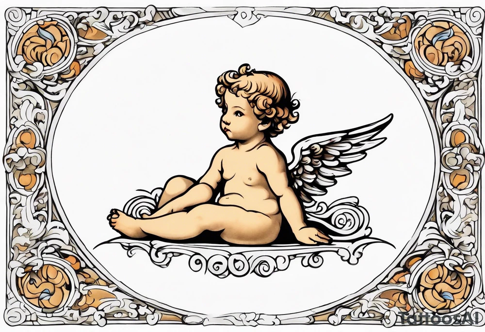 renaissance style cherub full body tattoo idea
