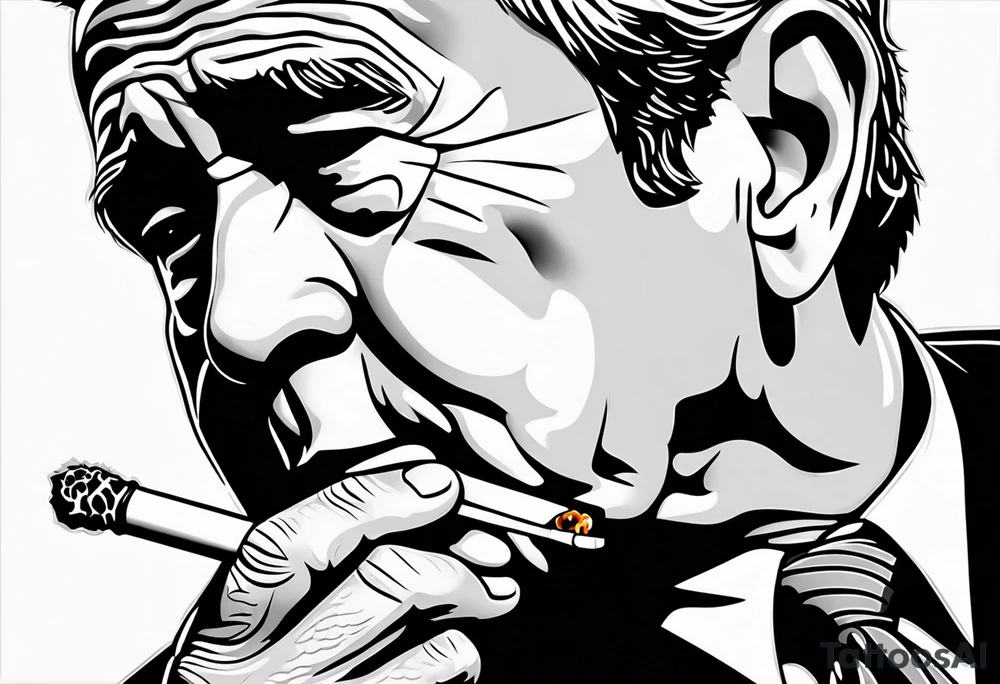 george bush smoking cigarette tattoo idea
